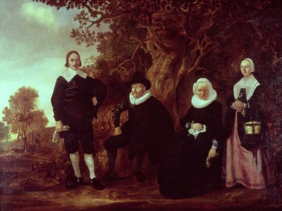 Family Group in a Landscape by Gerrit van Donck